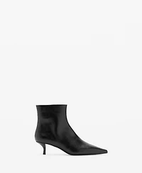 Mango Women's Kitten-Heel Pointed-Toe Ankle Boots