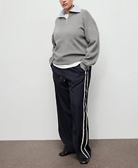 Mango Women's Contrast Stripe Straight Pants