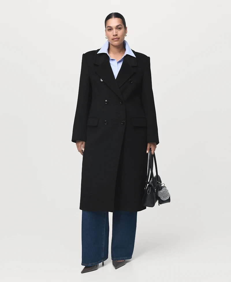 Mango Women's Double-Breasted Wool Coat