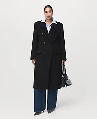 Mango Women's Double-Breasted Wool Coat