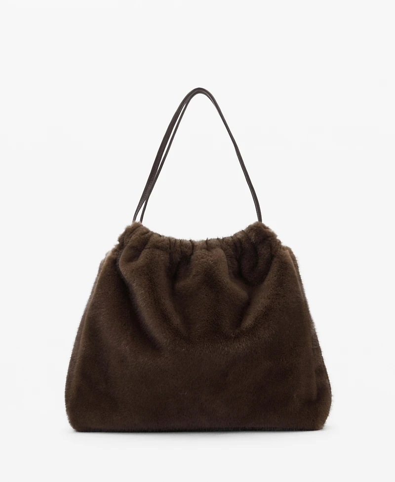 Mango Women's Fur Effect Shoulder Bag