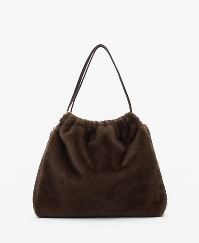 Mango Women's Fur Effect Shoulder Bag