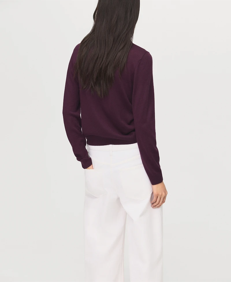 Mango Women's Draped Neck Knitted Sweater