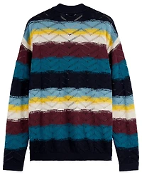 Scotch & Soda Men's Open Structure Knitted Stripe Sweater