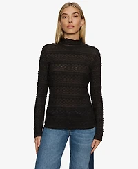 Sanctuary Women's High Crewneck Lace T-Shirt
