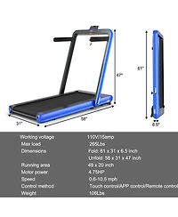 Skonyon 4.75HP 2 1 Folding Treadmill with Remote App Control