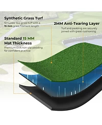 Skonyon 5 x 3 ft Artificial Turf Grass Practice Mat for Indoors and Outdoors-32mm