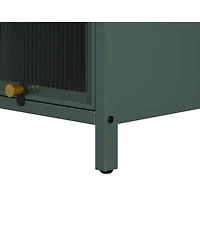 Casainc Modern Four-Tier Glass Door Cabinet with Five-Tier Storage for Living Room, Dining, Entryway, or Bathroom