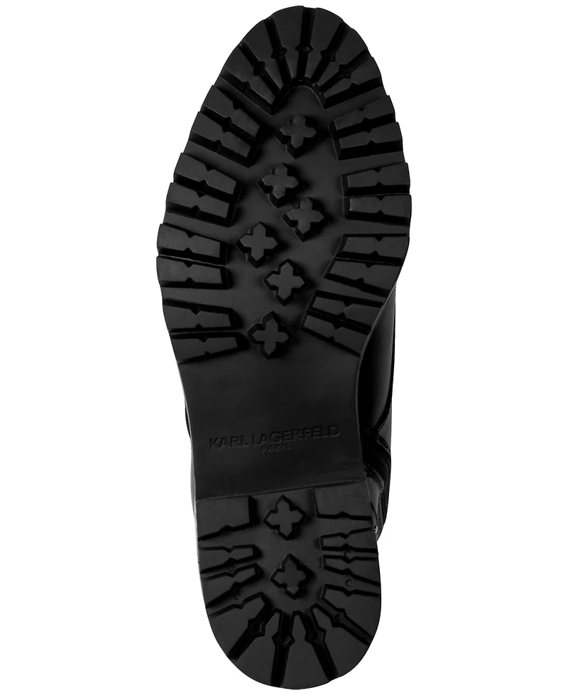 Karl Lagerfeld Paris Prue Lace-Up Combat Booties