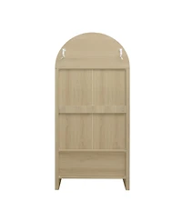 Casainc 70.28" Tall Arched Kitchen Pantry with 2 Adjustable Shelves and Rattan Door, Versatile Storage for Kitchen or Dining