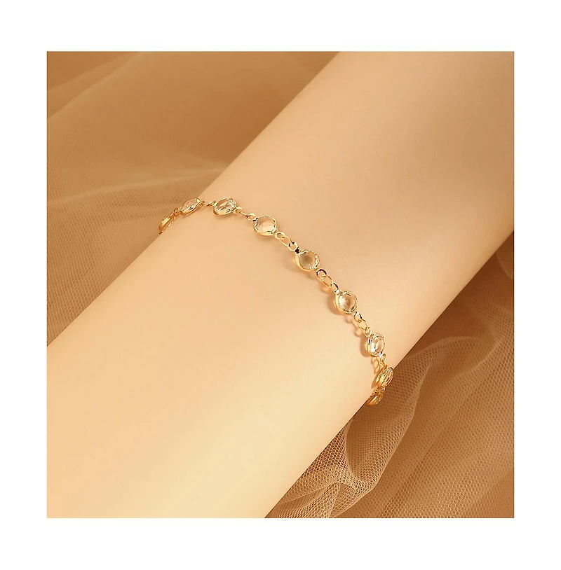 Women's The Cristal-Link Chain Anklet - California Gold