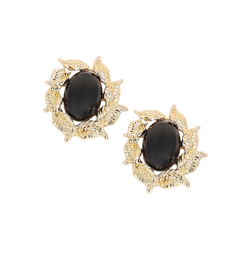 Women's The Victorian-Foliage Stud Earrings - Antique Gold