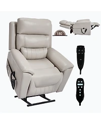 Boyel Living Faux Leather Dual Motor Infinite Position Up to 350 Lbs Power Lift Recliner Chair with 8-Point Vibration Massage and Lumbar