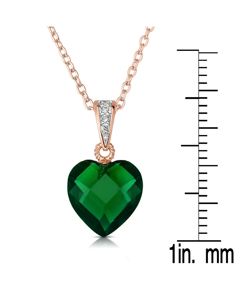 Sterling Silver Cubic Zirconia Heart shape Necklace