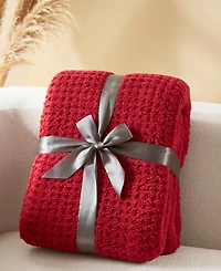 Madison Park Rowan Waffle Knit Chenille Throw, 50" x 60"