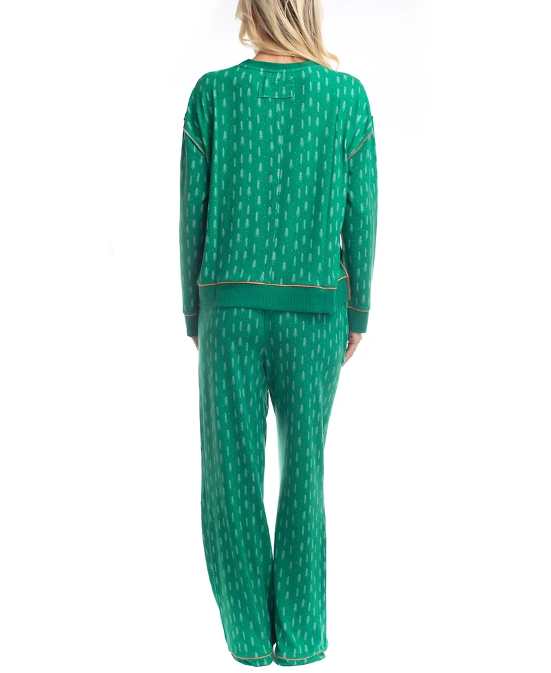 Ocean Pacific Women's 2-Pc. Waves For Days Knit Pajamas Set