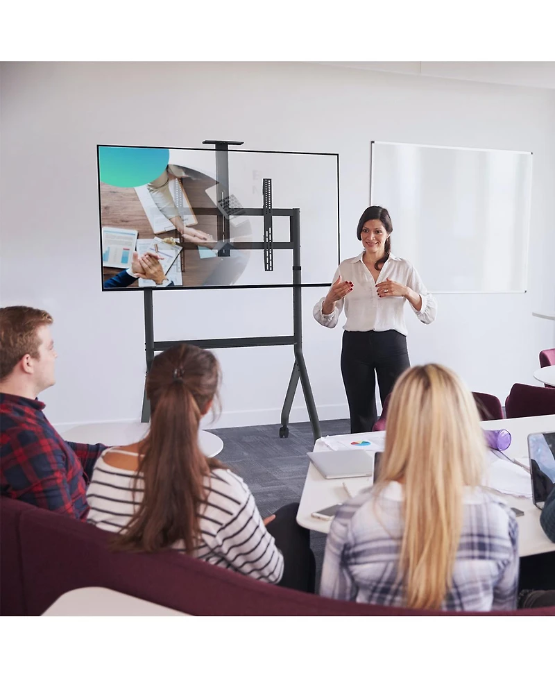 Kanto MTP100 Height Adjustable Rolling Tv Stand for 55" - 100" TVs