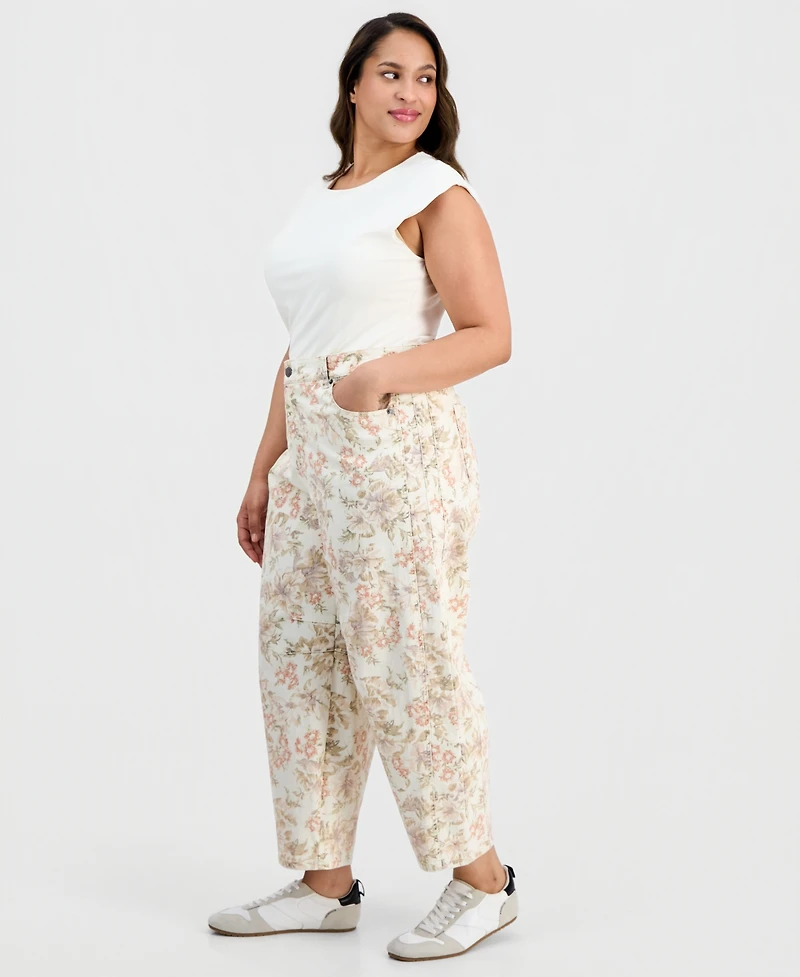 And Now This Trendy Plus High-Rise Floral-Print Jeans, Macy's Exclusive