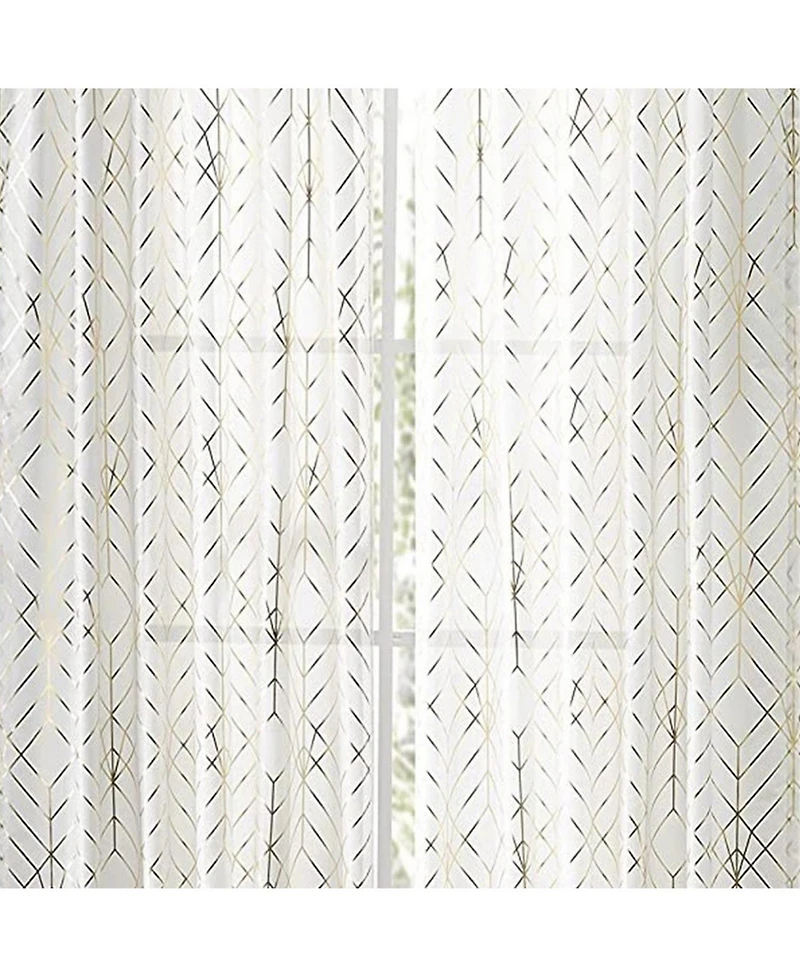 Ellis Curtain Deco Crushed Taffeta Rod Pocket Tailored Panel - 48x63", Gold