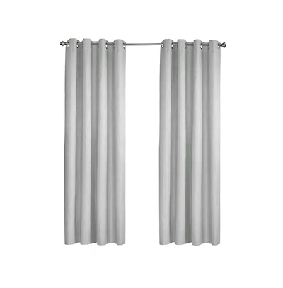 Thermaplus Margot 100% Blackout Subtle Textured Geometric Pattern Grommet Curtain Panel 52" x 95" White