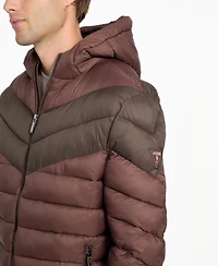 Guess Men's Color-Block Puffer Jacket