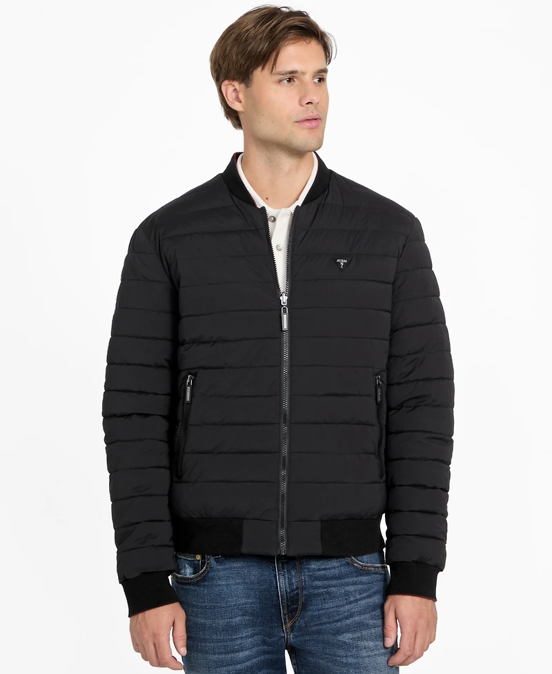 Guess Men's Quilted Reversible Long-Sleeve Jacket