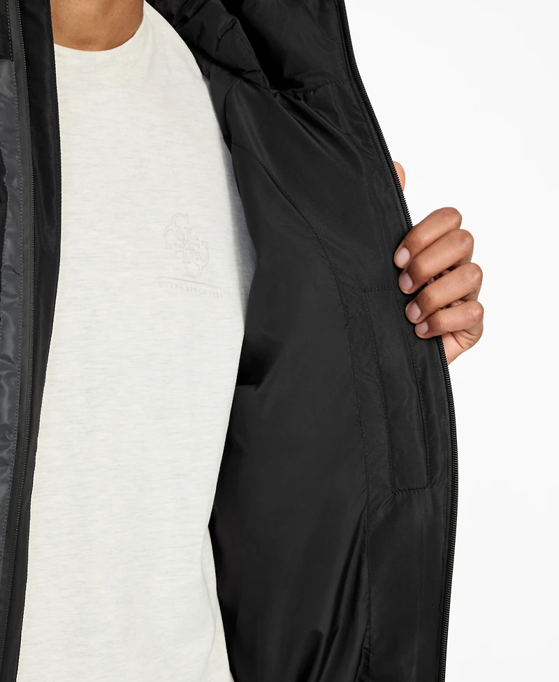 Guess Men's Hooded Ripstop Puffer Jacket