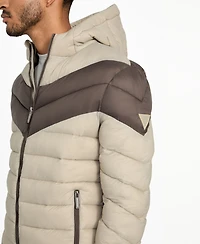 Guess Men's Color-Block Puffer Jacket
