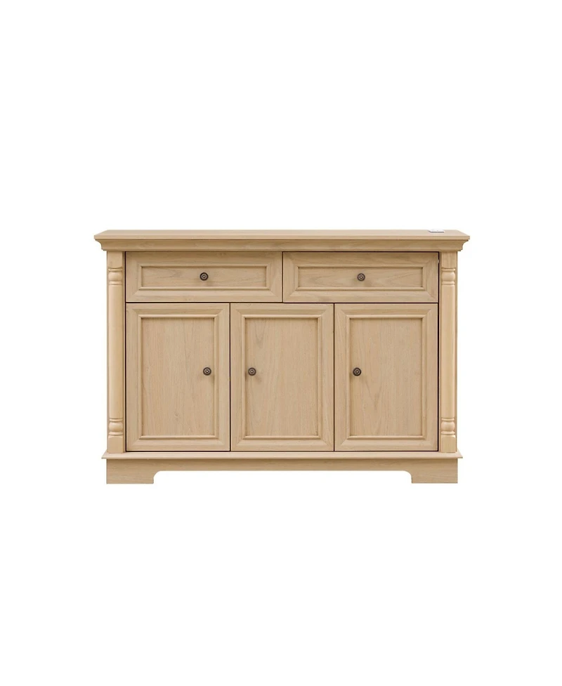Streamdale Furniture Farmhouse Kitchen Storage Cabinet, Roman Column Coffee Bar/Wine Cooler