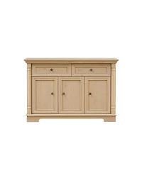 Streamdale Furniture Farmhouse Kitchen Storage Cabinet, Roman Column Coffee Bar/Wine Cooler