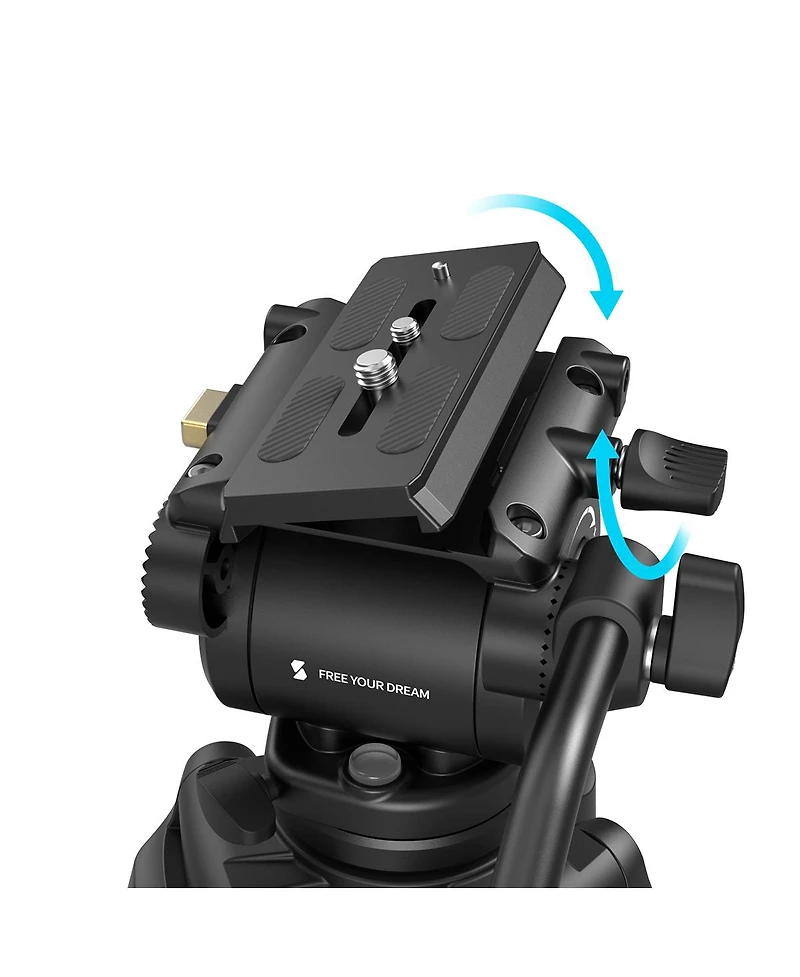 SmallRig AD14 3-Section Heavy-Duty Carbon Fiber Tripod with Fluid Head, Black