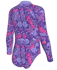 Nike Girls 4-6X Doodle Floral Long-Sleeve Swimsuit
