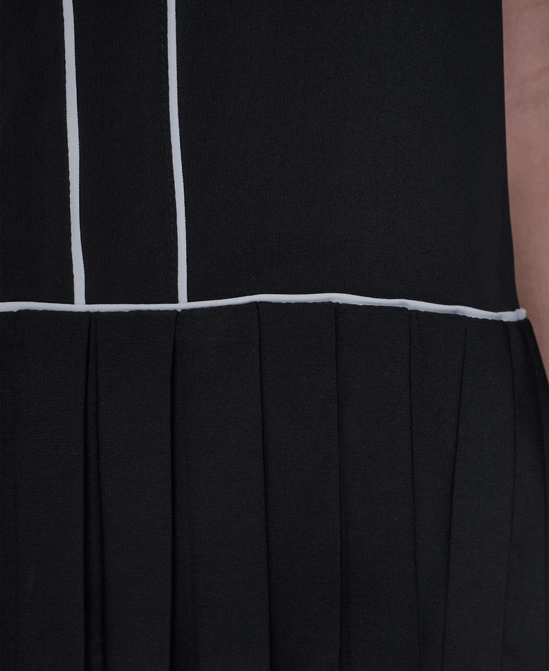 Karl Lagerfeld Paris Women's Pleated Detail Sleeveless Top