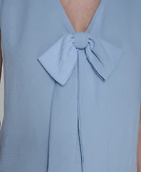 Karl Lagerfeld Paris Women's Sleeveless Bow Detail Top