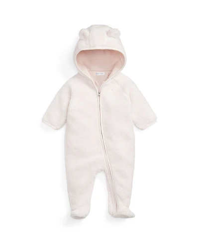 Polo Ralph Lauren Baby Girls Bear Ear Bunting Long-Sleeve Coverall