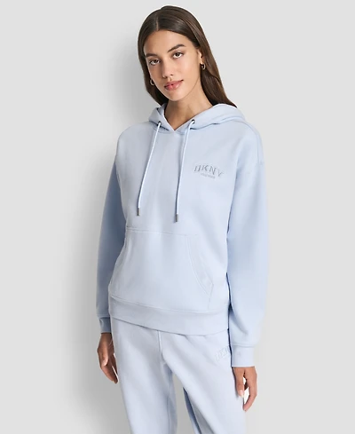 Dkny Women's Varsity Embroidered Logo Pull-on Hoodie