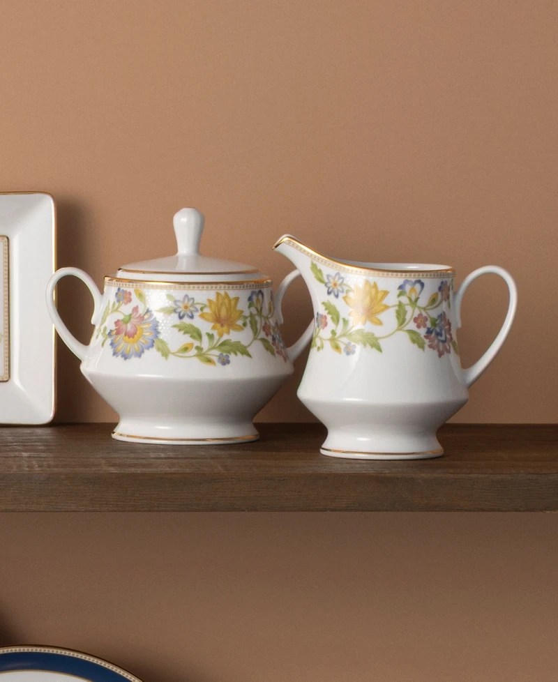 Noritake Tusker Garden 2-Pc. Sugar Bowl and Creamer Set