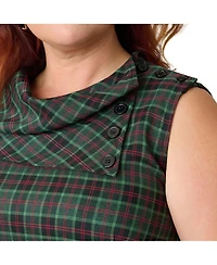 Plus Size Funnel Neck Flare Dress