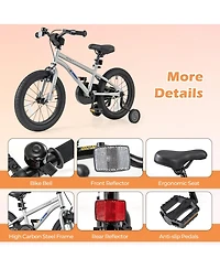 Sugift 16-Inch Kids Bike Bicycle for Boys Girls 4-7 Adjustable with High Carbon Steel Frame
