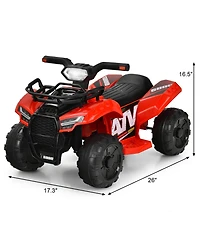 Sugift 6V Kids Atv Quad Electric Ride On Car with Led Light and MP3