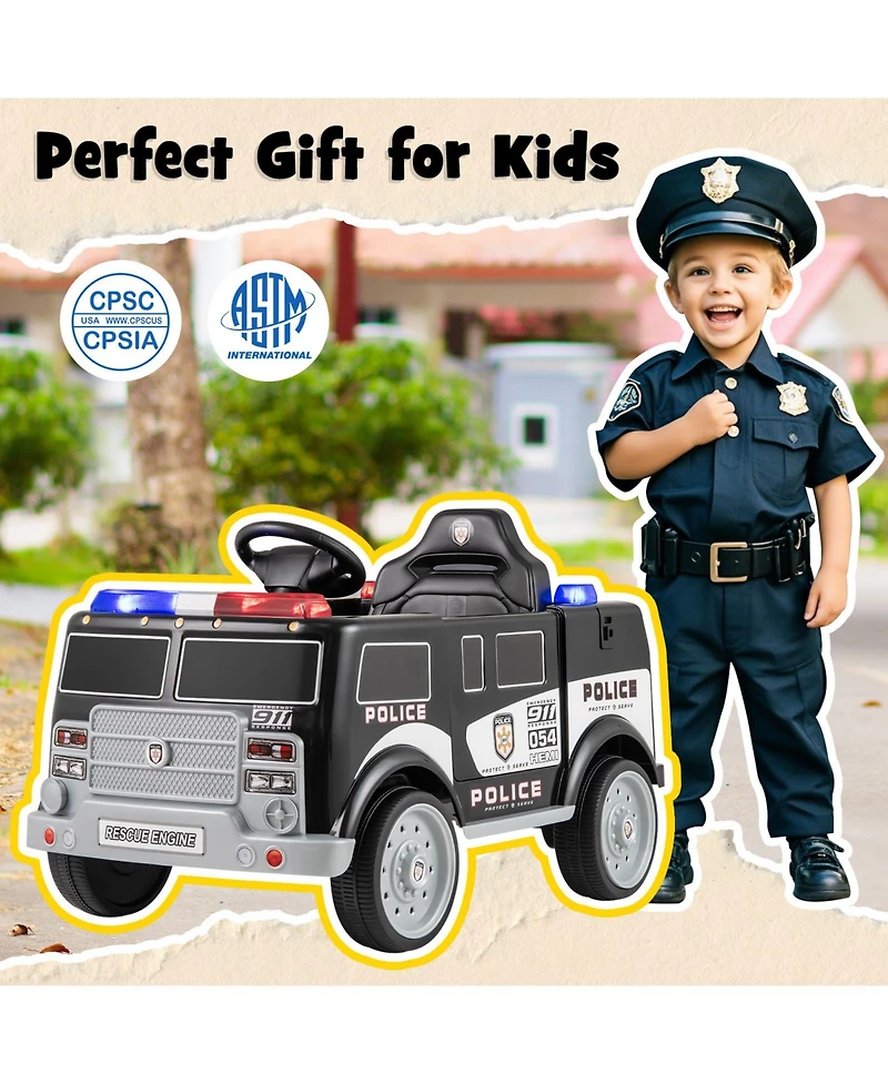 Sugift 12V Battery Powered Electric Vehicle with 3 Speeds and Megaphone