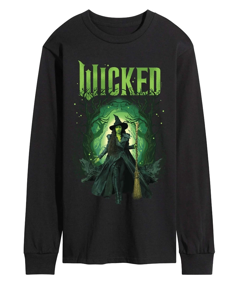 Airwaves Men's Wicked Part 2 Elphaba Forest Graphic Print Long-Sleeve T-Shirt
