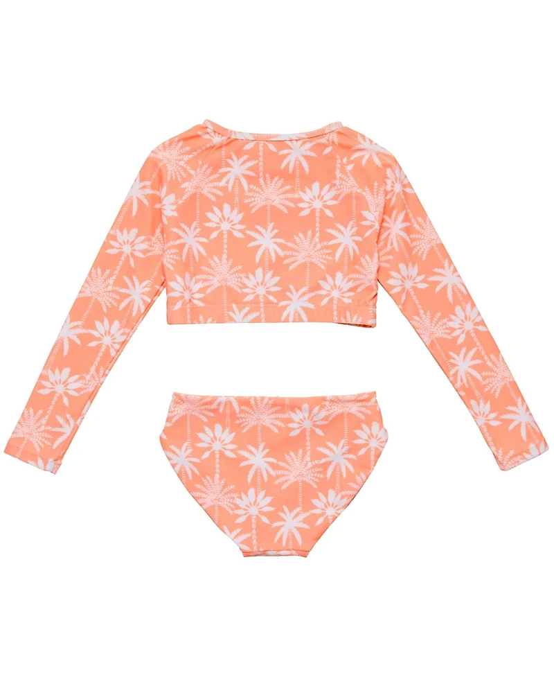 Snapper Rock Big Girls Cali Palms Recycled Crop Ls Rash Set