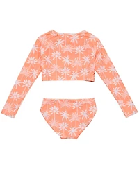 Snapper Rock Big Girls Cali Palms Recycled Crop Ls Rash Set