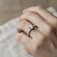 Bling Jewelry Classic 1.75CT Cz Round Solitaire Promise Ring Cubic Zirconia Pave Band .925 Sterling Silver