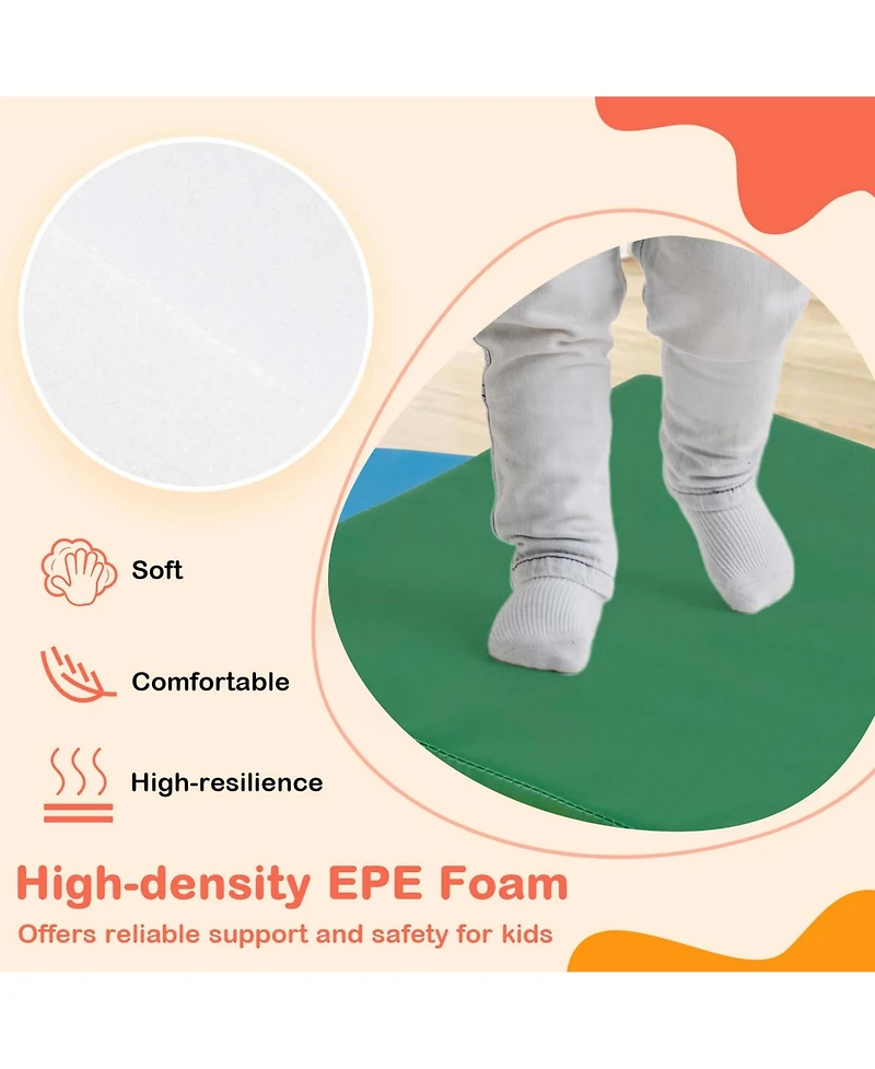 Costway 7 Pcs Lightweight Foam Corner Climber Toddlers Colorful Climbing Toys with Epe Foam