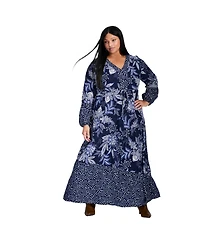 Avenue Women's Floral Falls Tiered Maxi Dress