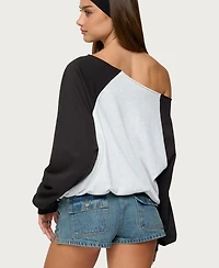 Edikted Women's San Diego Off Shoulder Raglan Sweatshirt