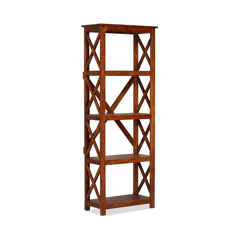 Bookshelf Solid Acacia Wood Honey Finish 23.6"x11.8"x63"