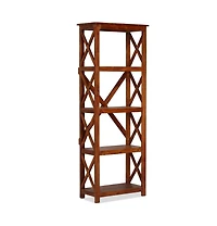 Bookshelf Solid Acacia Wood Honey Finish 23.6"x11.8"x63"